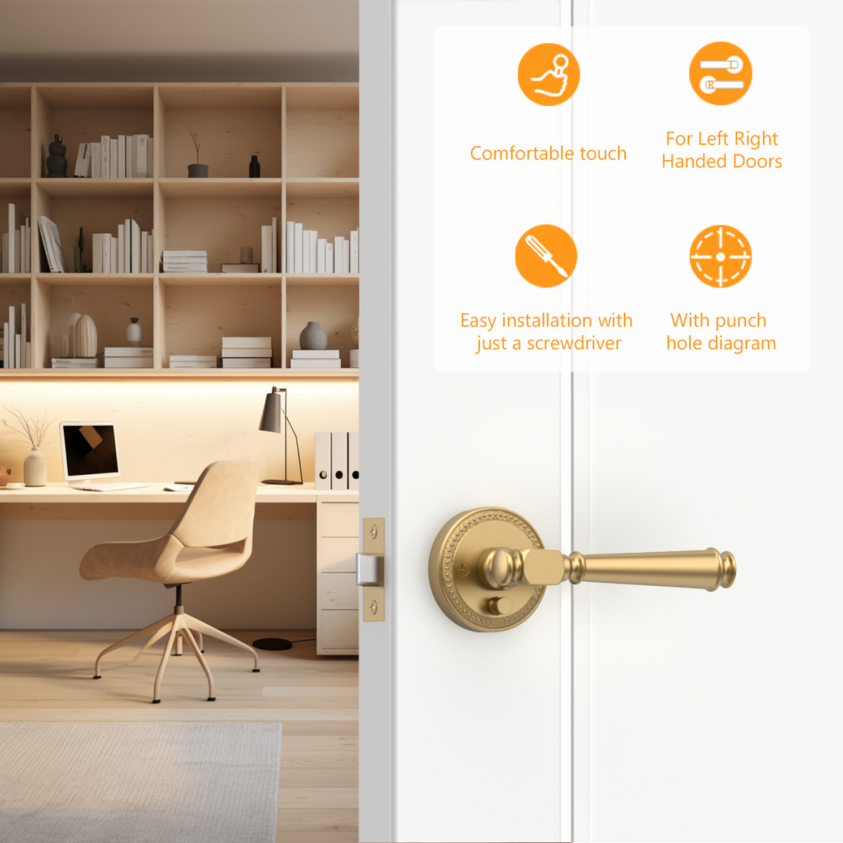 ZR12-054A Modern Heritage Champagne Bronze Door Levers | Beaded Privacy Lever (Privacy, Passage, Dummy)