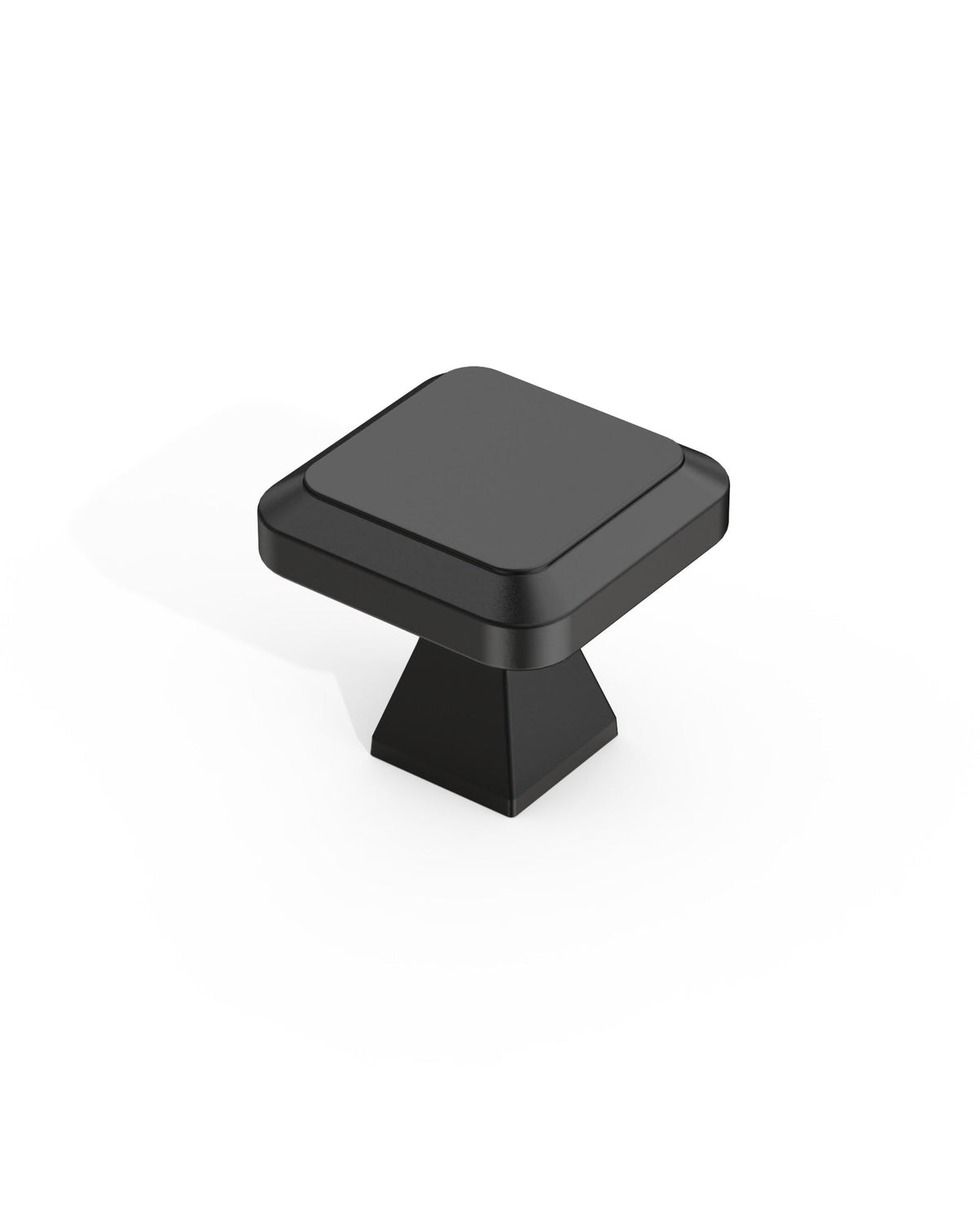 DESIGN1005 Sleek Modern Matte Black Cabinet Knobs | Beveled Edge Square Drawer Pulls