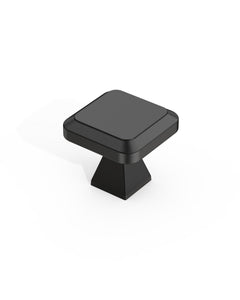 DESIGN1005 Sleek Modern Matte Black Cabinet Knobs | Beveled Edge Square Drawer Pulls