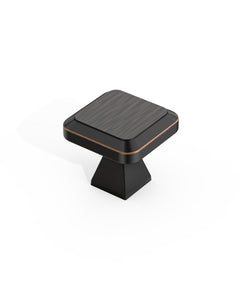 DESIGN1005 Sleek Modern Matte Black Cabinet Knobs | Beveled Edge Square Drawer Pulls