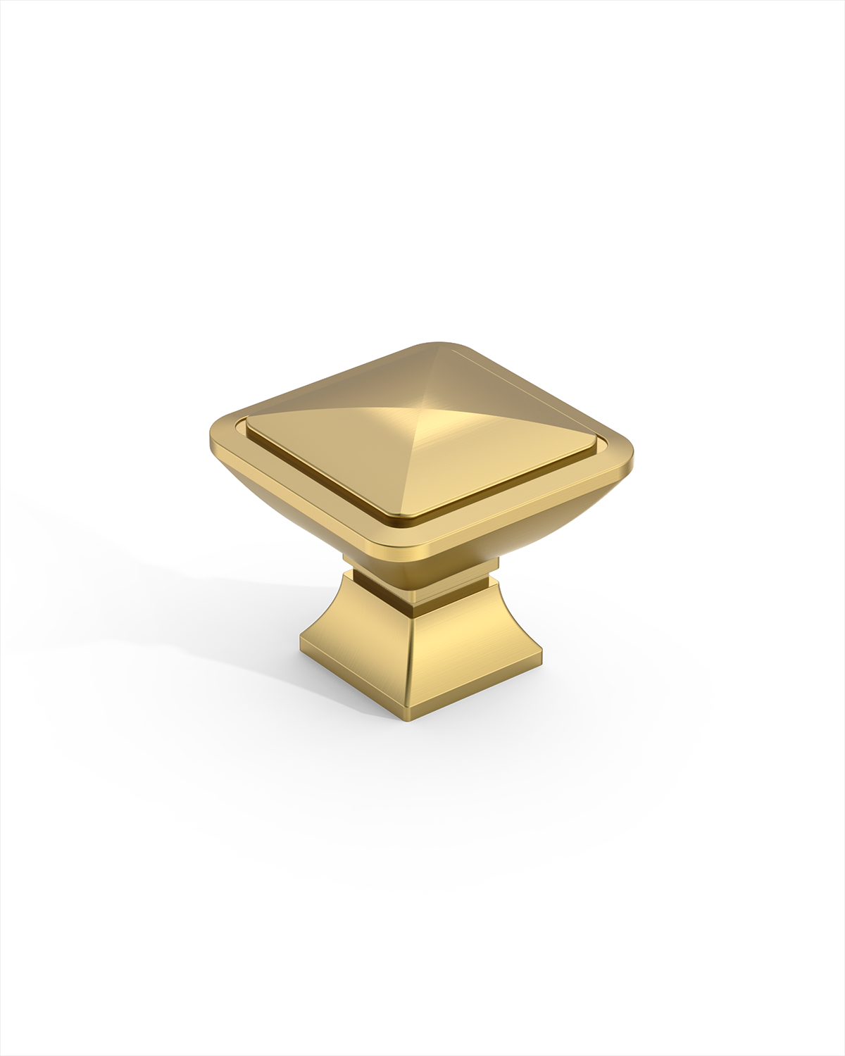 DESIGN1459 Matte Black Pyramid Square Knob for Luxury Kitchens (1" x 1")