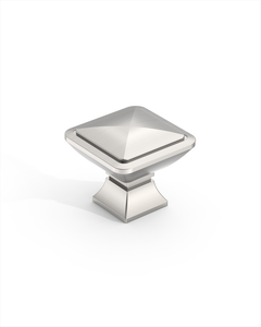 DESIGN1459 Matte Black Pyramid Square Knob for Luxury Kitchens (1" x 1")