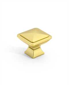DESIGN1459 Matte Black Pyramid Square Knob for Luxury Kitchens (1" x 1")