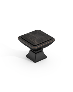 DESIGN1459 Matte Black Pyramid Square Knob for Luxury Kitchens (1" x 1")