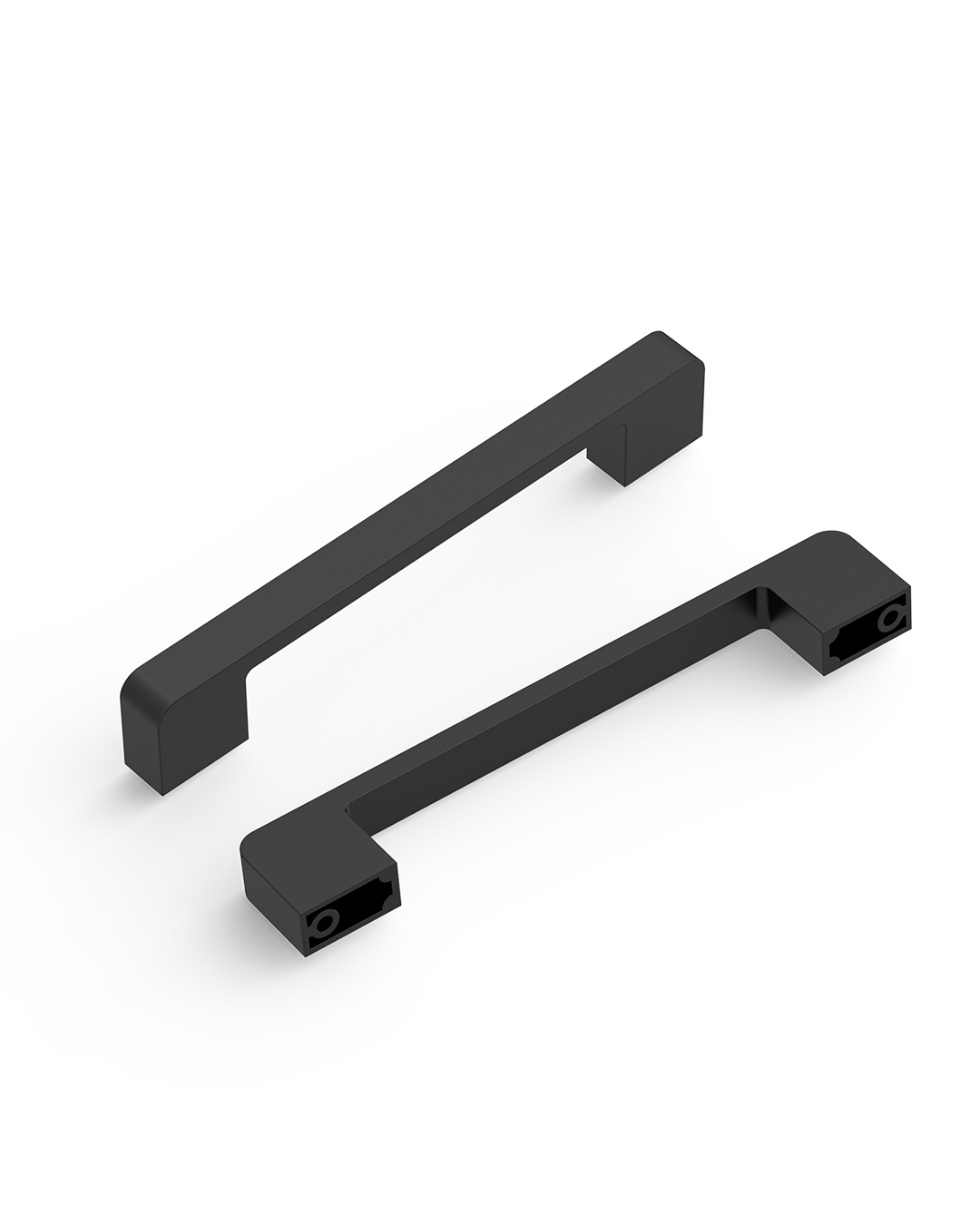 DESIGN2328 Solid Metal Minimalist Pulls | Flat Panel & Modern Shaker Cabinets (5", Matte Black)