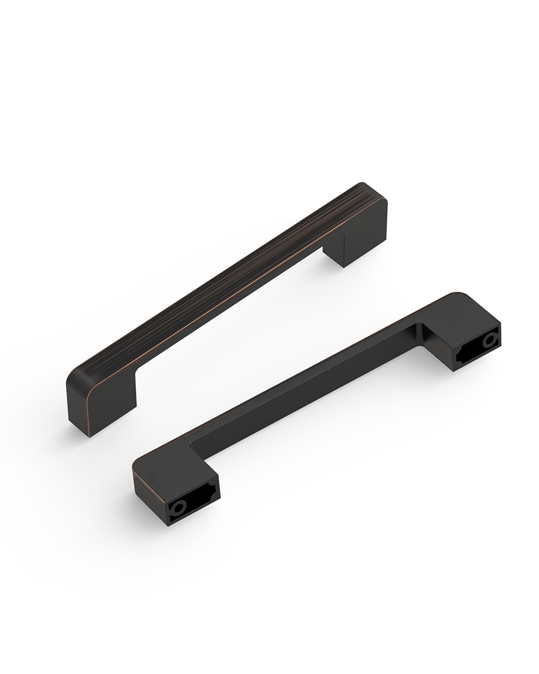 DESIGN2328 Solid Metal Minimalist Pulls | Flat Panel & Modern Shaker Cabinets (5", Matte Black)