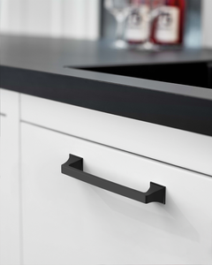 DESIGN2461 Matte Black Solid Metal Transitional Arch Pull for Kitchen & Bath | 3-3/4" Cabinet Handles