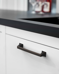 DESIGN2461 Matte Black Solid Metal Transitional Arch Pull for Kitchen & Bath | 3-3/4" Cabinet Handles