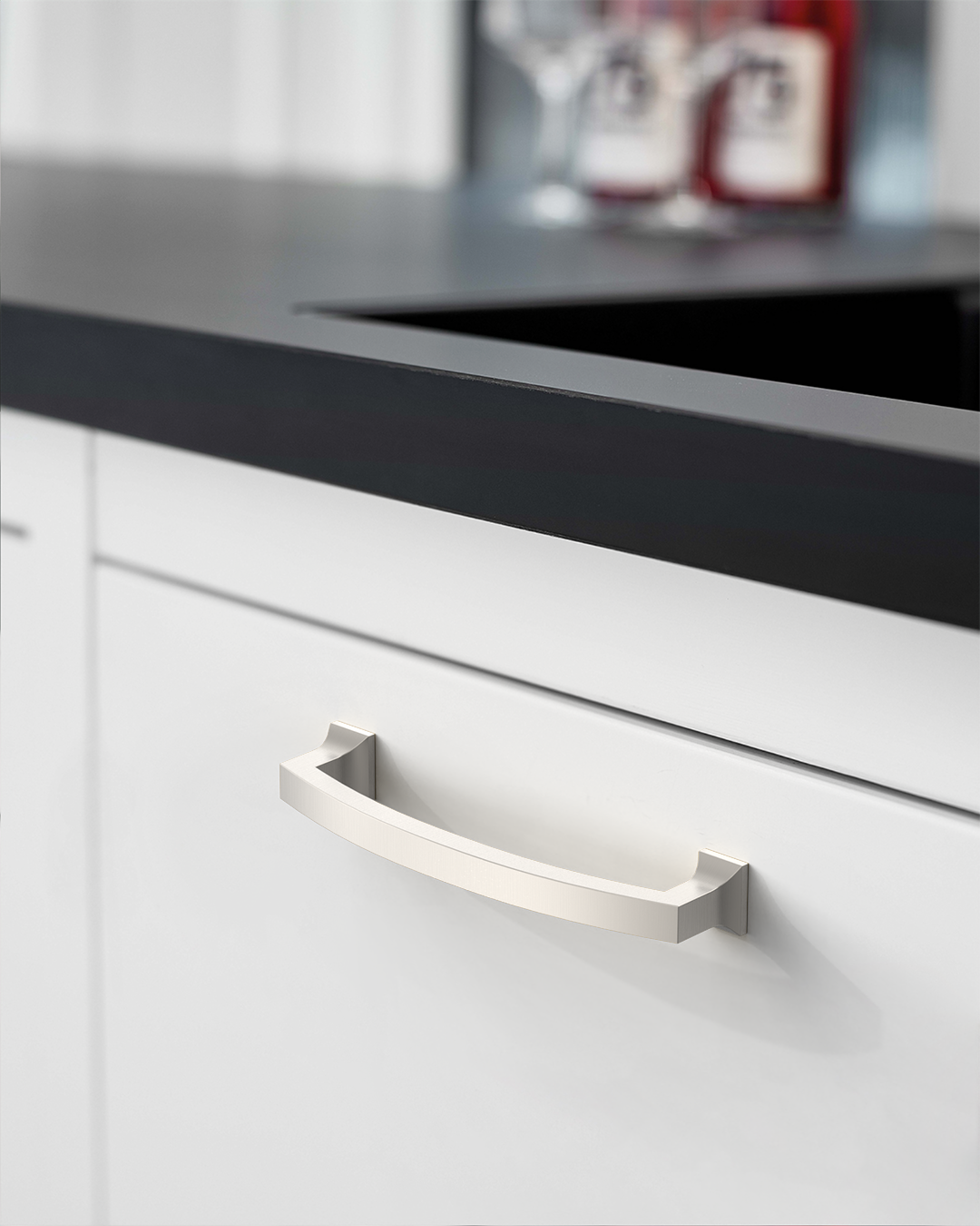 DESIGN3781 Champagne Bronze Curved Cabinet Handles - Heavy-Duty Square Foot Drawer Hardware (5" )