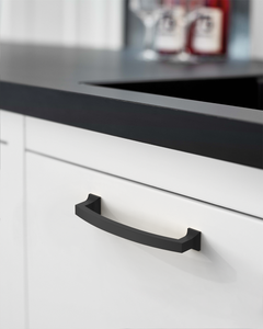 DESIGN3781 Champagne Bronze Curved Cabinet Handles - Heavy-Duty Square Foot Drawer Hardware (5" )