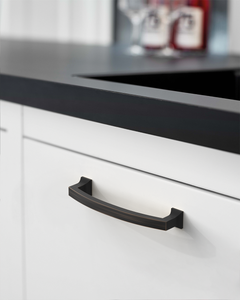 DESIGN3781 Champagne Bronze Curved Cabinet Handles - Heavy-Duty Square Foot Drawer Hardware (5" )