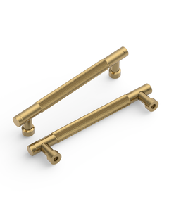 DESIGN4483 Champagne Bronze Knurled Cabinet Handles - Heavy-Duty Modern Drawer Pulls (5")