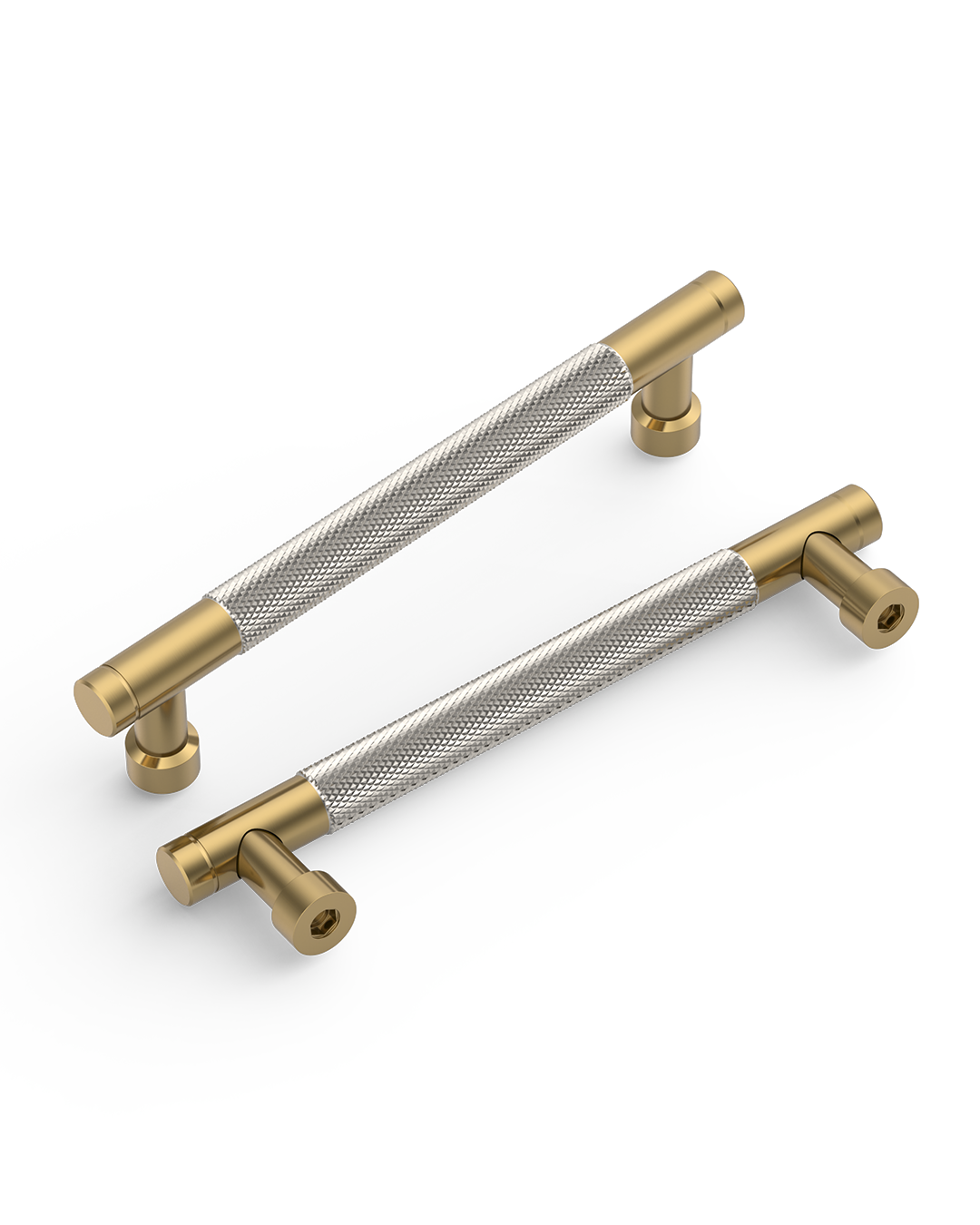 DESIGN4483 Champagne Bronze Knurled Cabinet Handles - Heavy-Duty Modern Drawer Pulls (5")