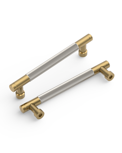 DESIGN4483 Champagne Bronze Knurled Cabinet Handles - Heavy-Duty Modern Drawer Pulls (5")