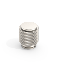 DESIGN4483 Solid Metal Knurled Cylinder Knob for Luxury Kitchens | 1" Diameter, Brushed Satin Nickel