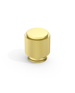 DESIGN4483 Solid Metal Knurled Cylinder Knob for Luxury Kitchens | 1" Diameter, Brushed Satin Nickel