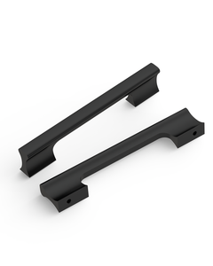 Design4504 Matte Black Solid Metal Concave Bar Pull for Modern Kitchens (5" Hole Center)