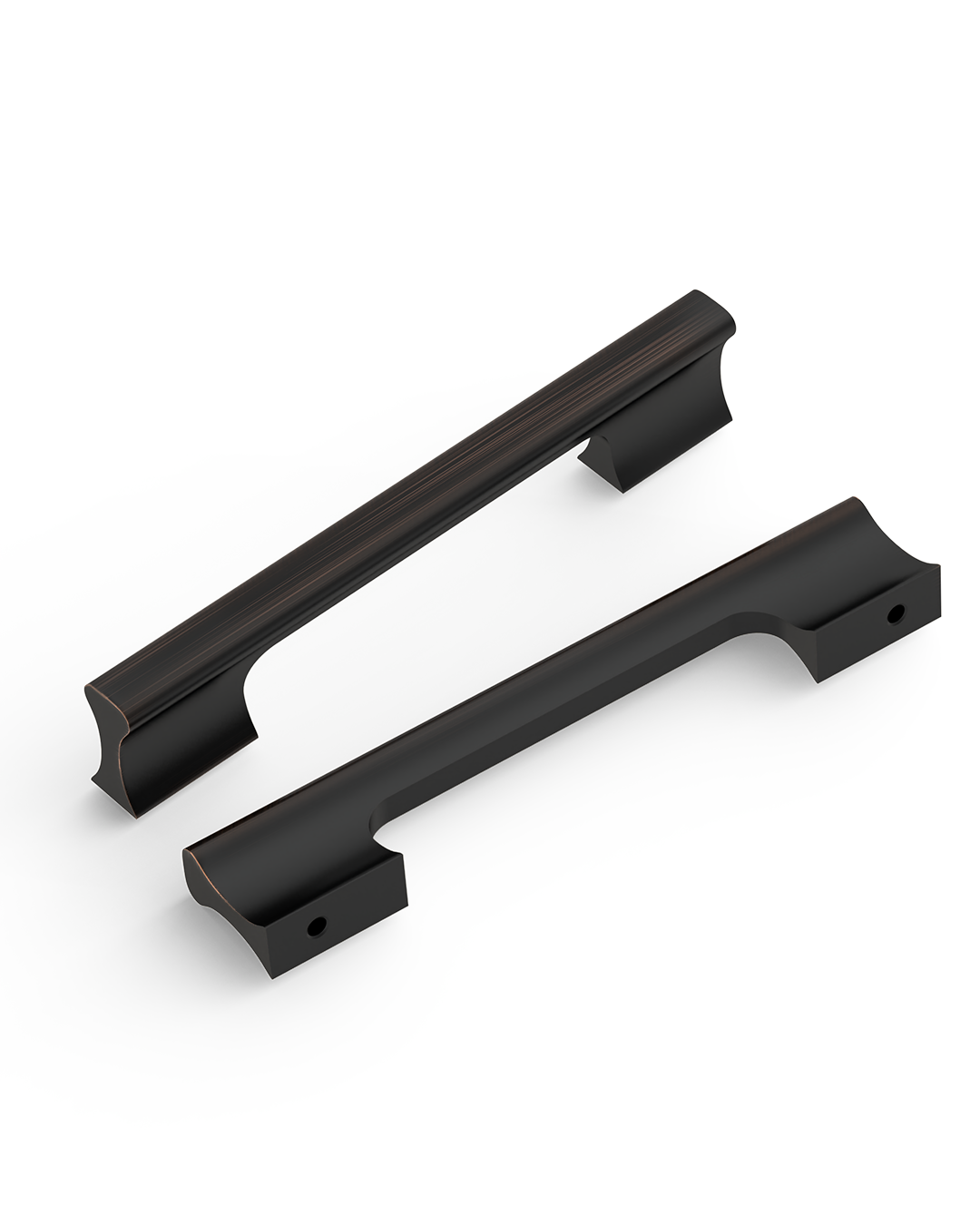 Design4504 Matte Black Solid Metal Concave Bar Pull for Modern Kitchens (5" Hole Center)