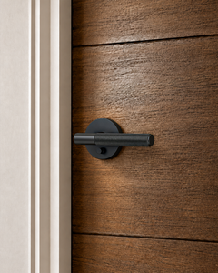 ZR02-124A Matte Black Door Handles | Modern Knurled Lever Door Locks (Privacy, Passage, Dummy)