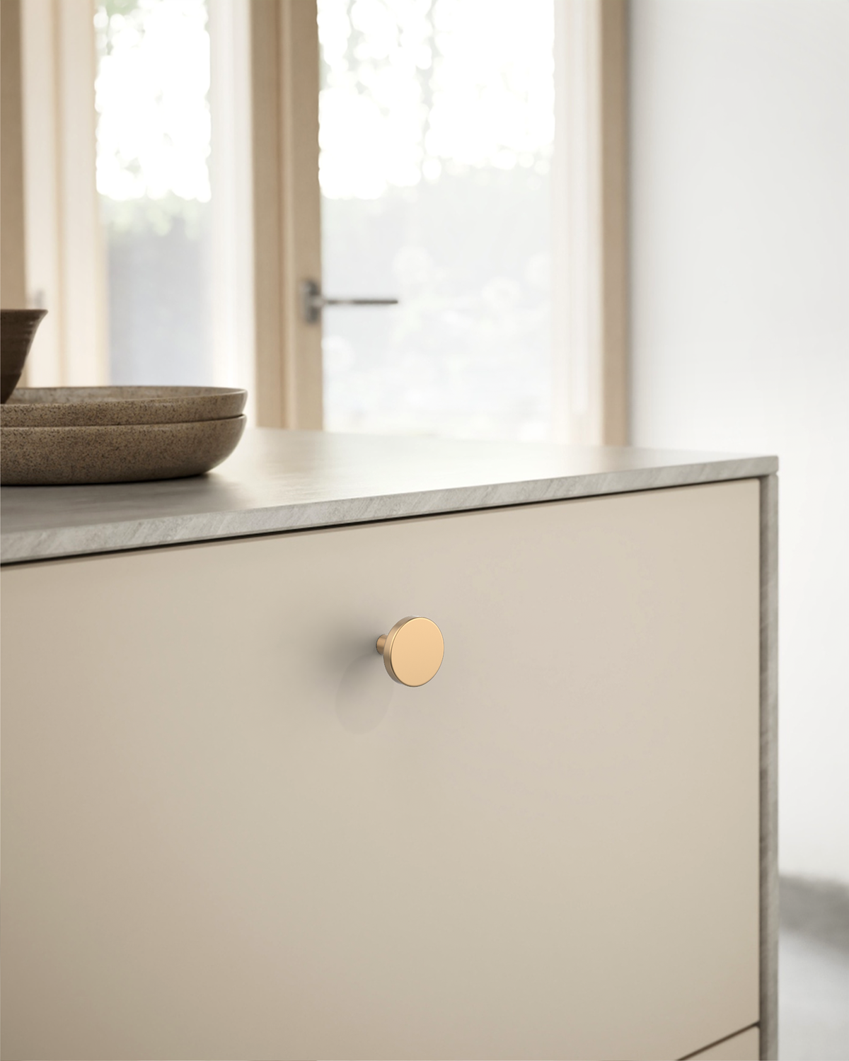 DESIGN1007 Warm Minimalist Flat Disc Cabinet Knobs