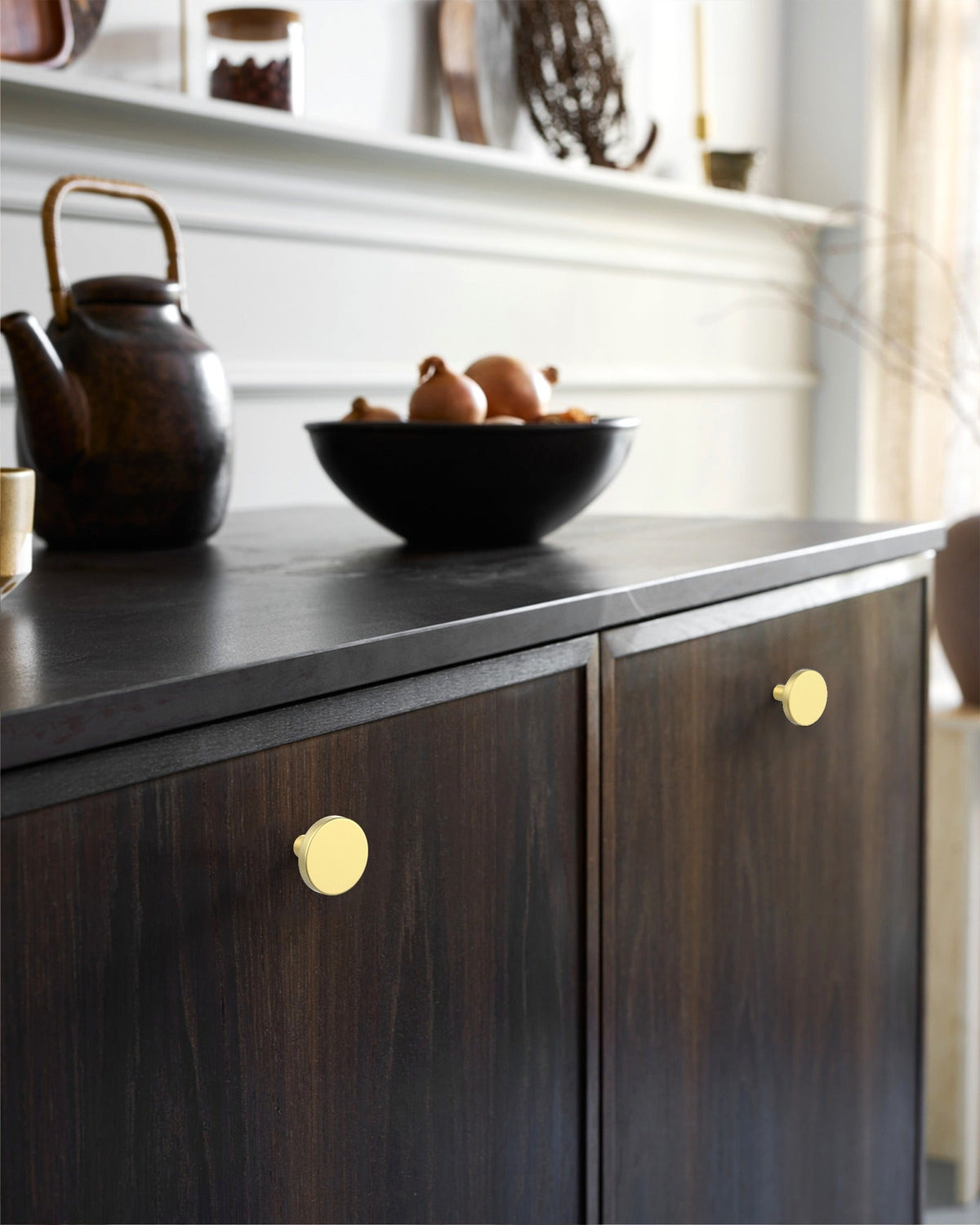 DESIGN1007 Warm Minimalist Flat Disc Cabinet Knobs