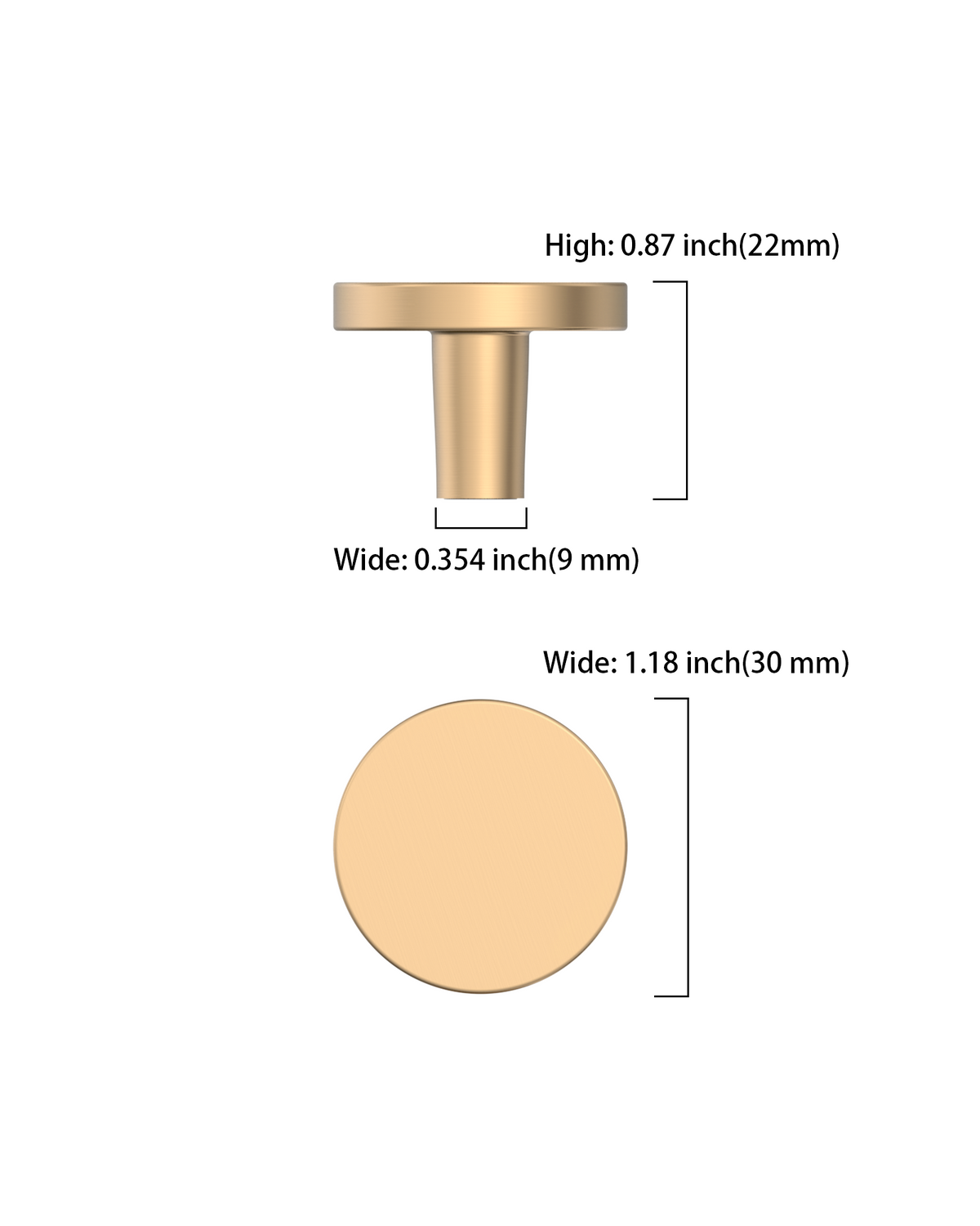 DESIGN1007 Warm Minimalist Flat Disc Cabinet Knobs