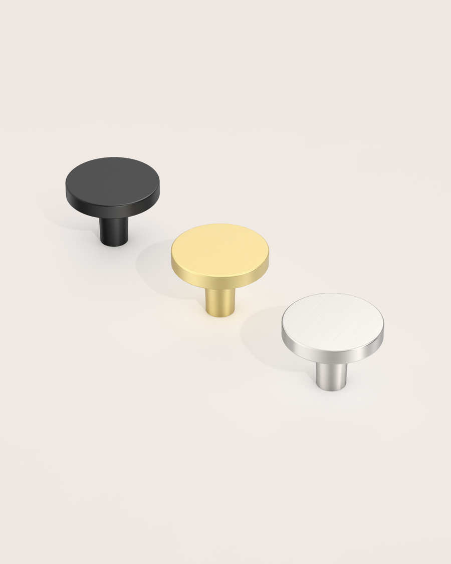 DESIGN1007 Warm Minimalist Flat Disc Cabinet Knobs