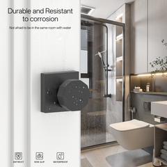 ZR01-101Z Matte Black Door Knobs, Warm Minimalism Octagonal Square Rosette | Privacy