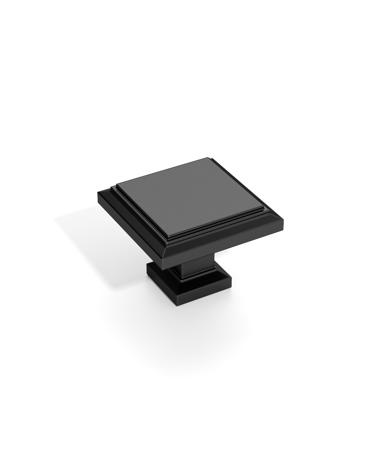 DESIGN1071 Matte Black Modern Square Knobs - Heavy-Duty Kitchen & Dresser Hardware | 1.26" Length