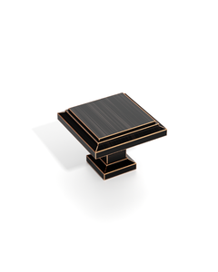 DESIGN1071 Matte Black Modern Square Knobs - Heavy-Duty Kitchen & Dresser Hardware | 1.26" Length
