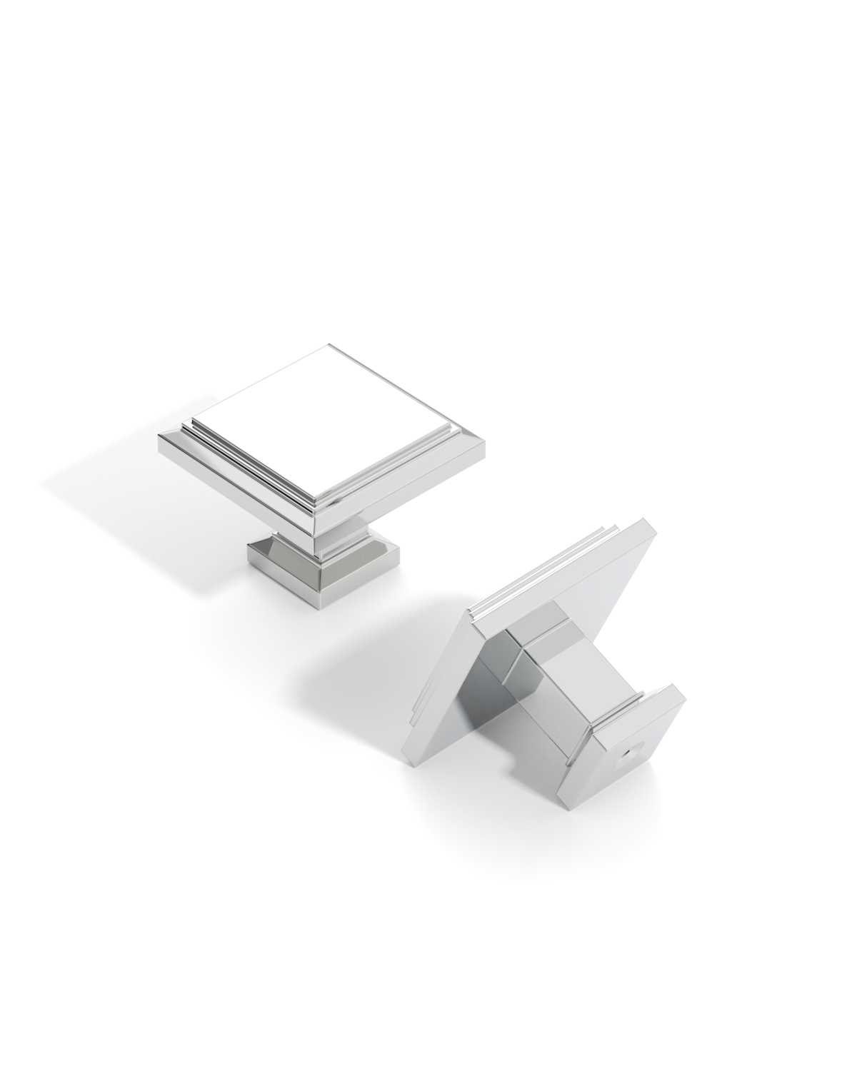 DESIGN1071 Matte Black Modern Square Knobs - Heavy-Duty Kitchen & Dresser Hardware | 1.26" Length