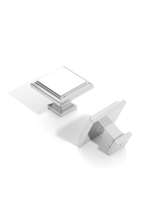 DESIGN1071 Matte Black Modern Square Knobs - Heavy-Duty Kitchen & Dresser Hardware | 1.26" Length
