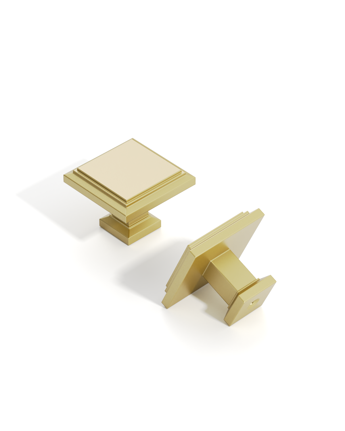 DESIGN1071 Matte Black Modern Square Knobs - Heavy-Duty Kitchen & Dresser Hardware | 1.26" Length