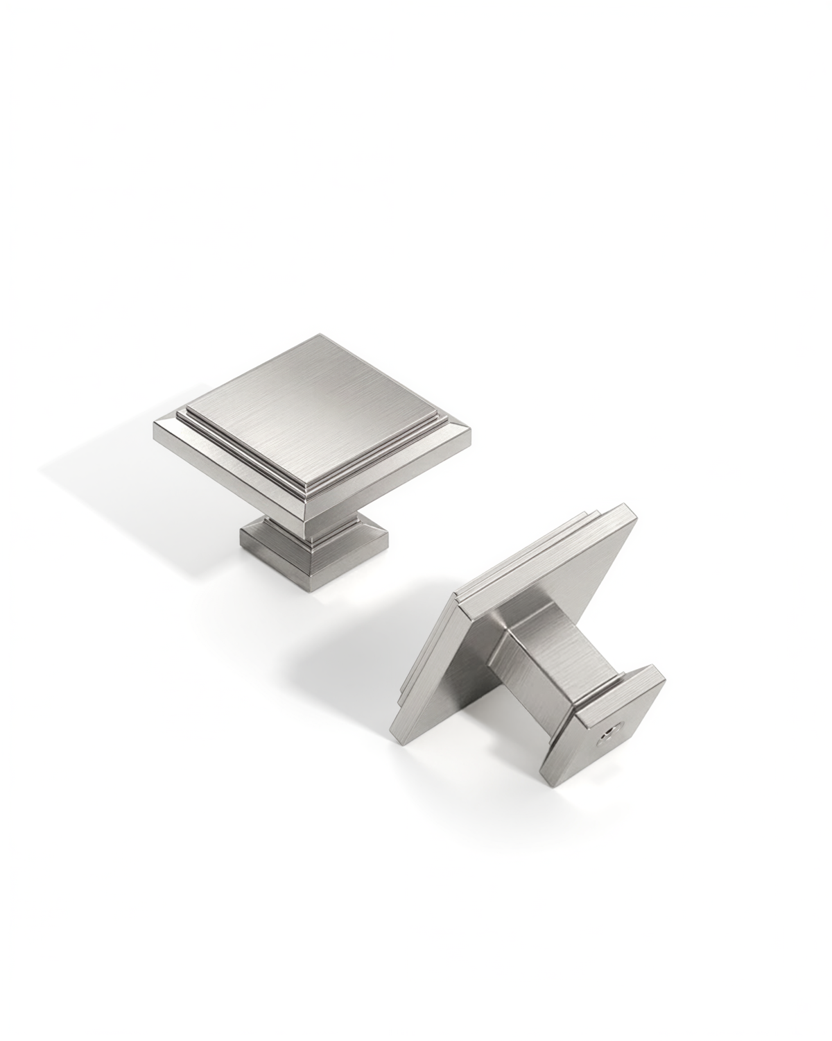 DESIGN1071 Matte Black Modern Square Knobs - Heavy-Duty Kitchen & Dresser Hardware | 1.26" Length