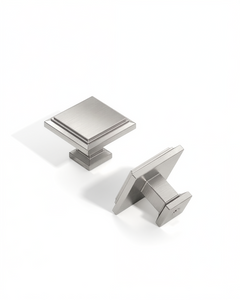 DESIGN1071 Matte Black Modern Square Knobs - Heavy-Duty Kitchen & Dresser Hardware | 1.26" Length