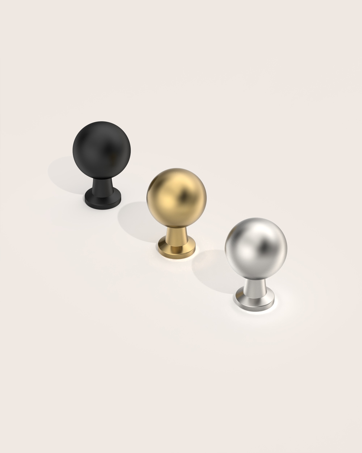 DESIGN3307 Modern Ball Knobs - Heavy-Duty Dresser & Cabinet Hardware | 0.86inch, Champagne Bronze