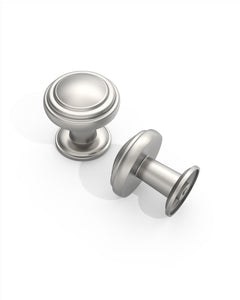 DESIGN1128 Mushroom Knobs for Rustic Shaker Cabinets | 1.3" Diameter, Antique Brass