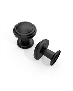 DESIGN1128 Mushroom Knobs for Rustic Shaker Cabinets | 1.3" Diameter, Antique Brass