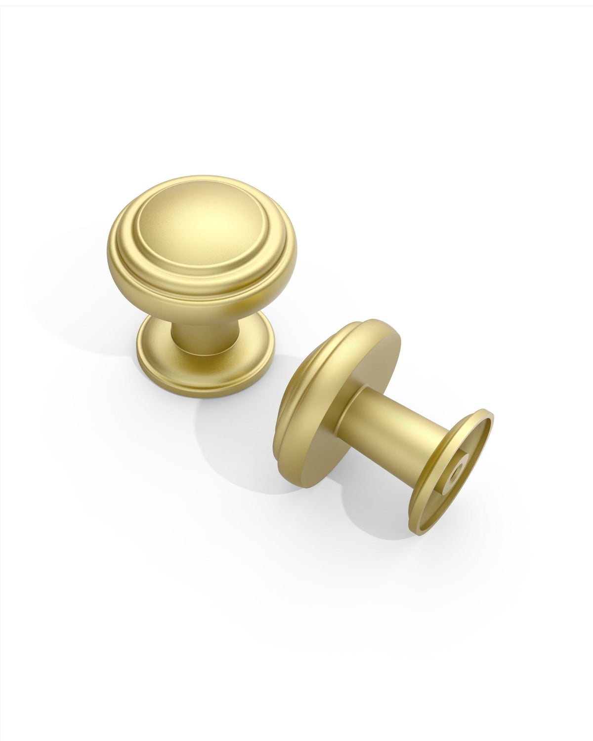 DESIGN1128 Mushroom Knobs for Rustic Shaker Cabinets | 1.3" Diameter, Antique Brass