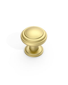 DESIGN1128 Mushroom Knobs for Rustic Shaker Cabinets | 1.3" Diameter, Antique Brass