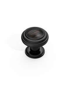 DESIGN1128 Mushroom Knobs for Rustic Shaker Cabinets | 1.3" Diameter, Antique Brass