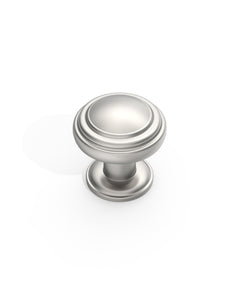 DESIGN1128 Mushroom Knobs for Rustic Shaker Cabinets | 1.3" Diameter, Antique Brass