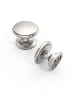 DESIGN1192 Brushed Gold Button Knobs for White & Navy Blue Cabinets | 1.18" Wide