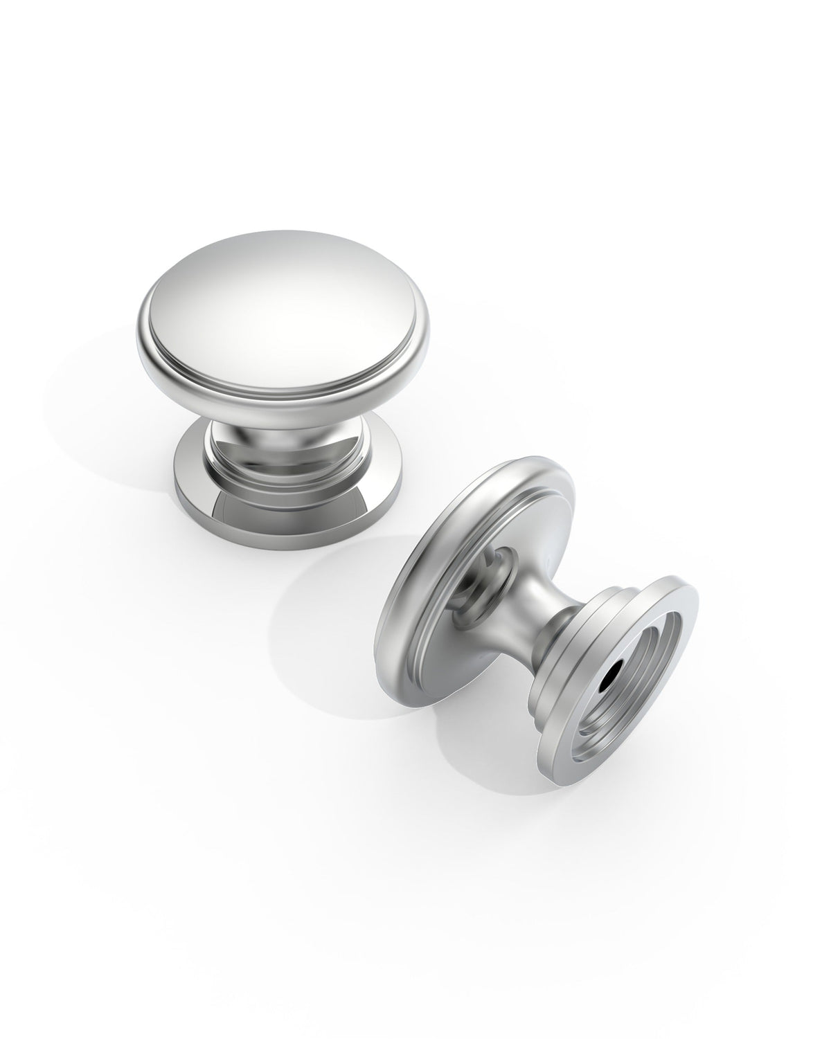 DESIGN1192 Brushed Gold Button Knobs for White & Navy Blue Cabinets | 1.18" Wide