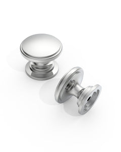 DESIGN1192 Brushed Gold Button Knobs for White & Navy Blue Cabinets | 1.18" Wide