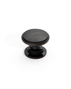 DESIGN1192 Brushed Gold Button Knobs for White & Navy Blue Cabinets | 1.18" Wide