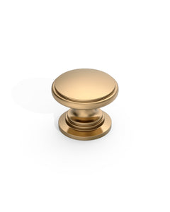 DESIGN1192 Brushed Gold Button Knobs for White & Navy Blue Cabinets | 1.18" Wide