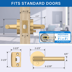 ZR02-123A Champagne Bronze Door Handle Knurled Lever Modern Style | Privacy, Passage, Dummy