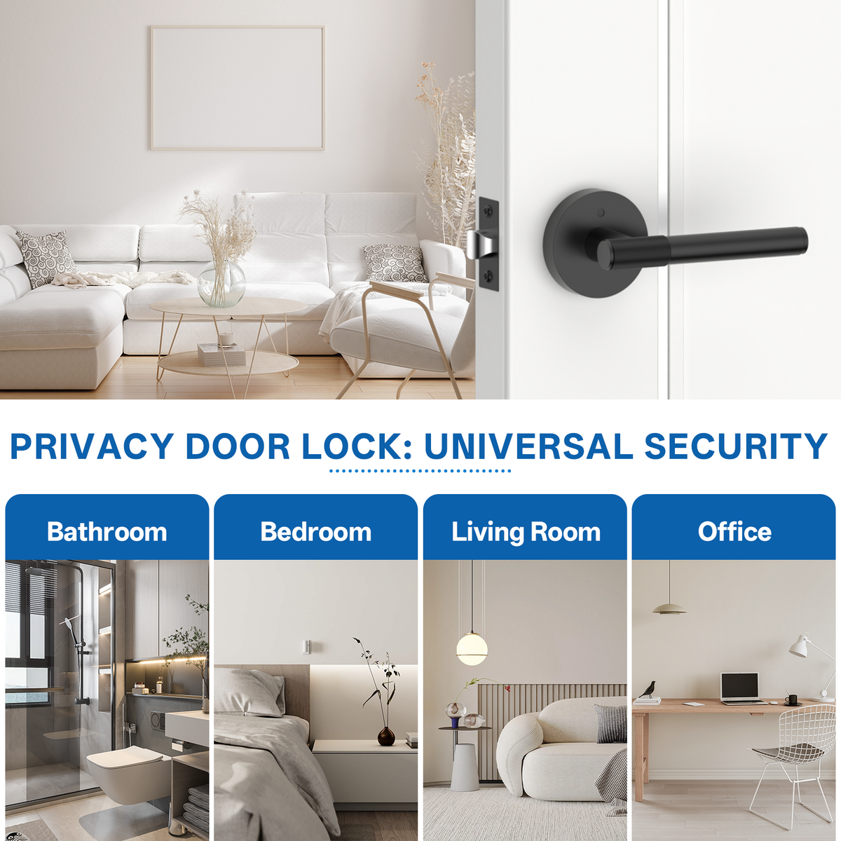 ZR02-123A Champagne Bronze Door Handle Knurled Lever Modern Style | Privacy, Passage, Dummy