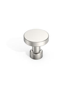 DESIGN1456 Solid Metal Modern Circular Knob for Kitchen & Bath | 1-1/6" , Brushed Brass